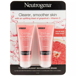 Neutrogena Oil-Free Pink Grapefruit Exfoliating Acne Face Wash and Foaming Scrub