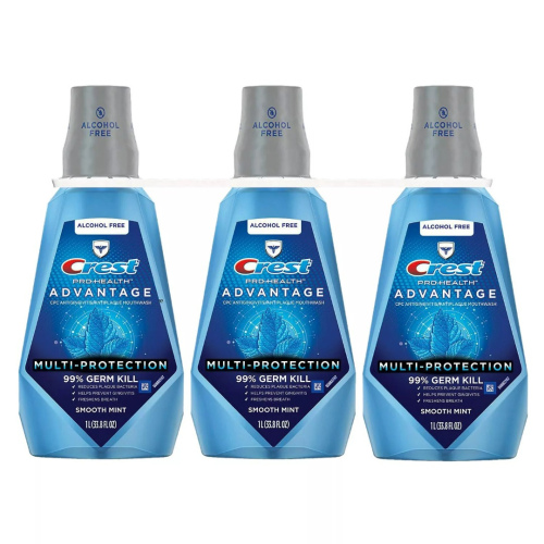 Crest Pro-Health Advantage Mouthwash, Alcohol Free, Multi-Protection, Smooth Mint