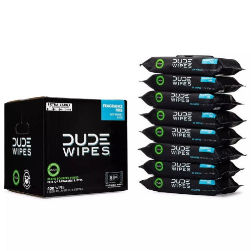 DUDE Wipes, Flushable Wipes, Extra Large and Fragrance-Free Wipes